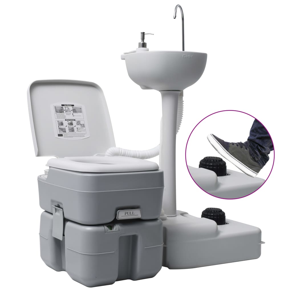 Vidaxl camping toilet og vask med vandtank