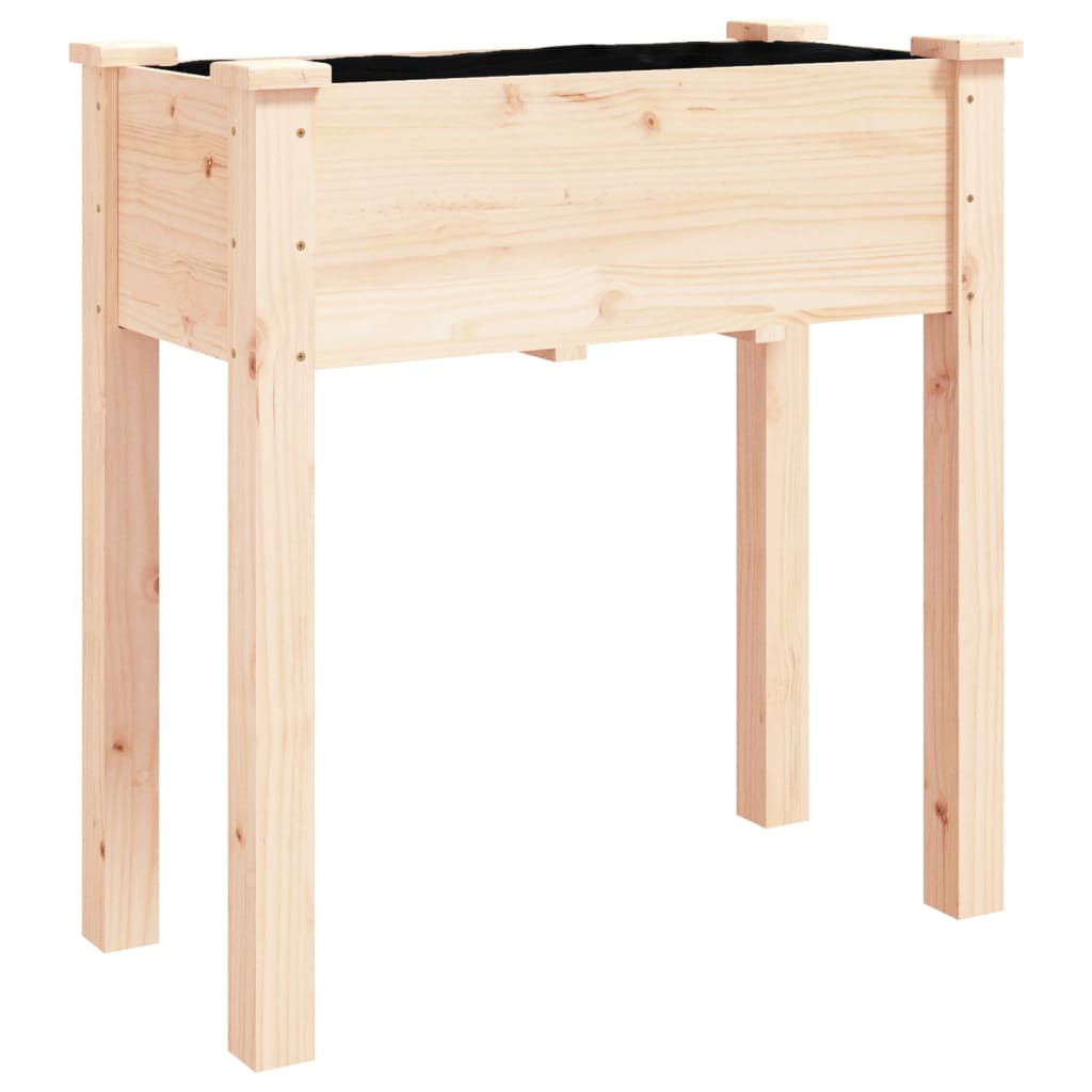 Vidaxl plantenbak op wieltjes 71x37x80 cm massief vurenhout