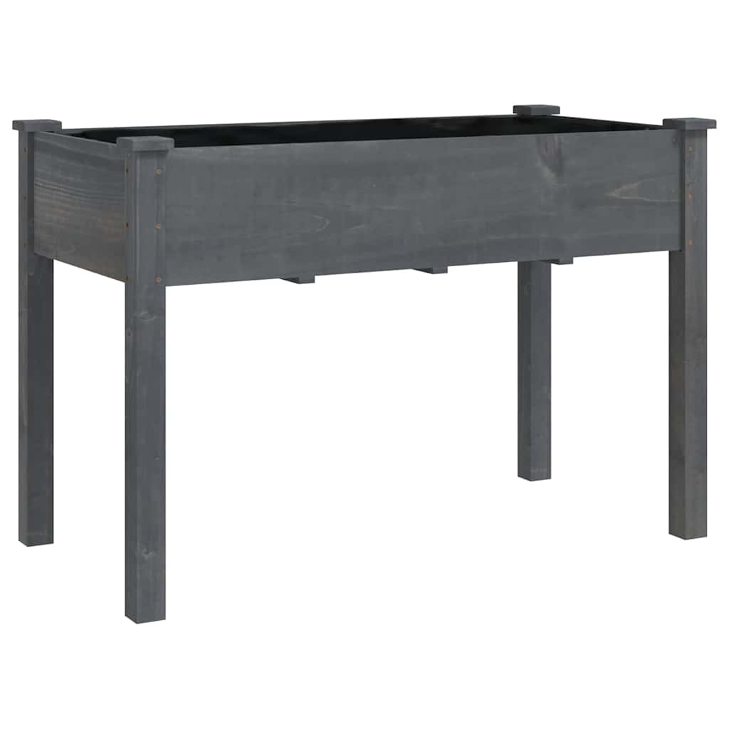 Vidaxl plantenbak op wieltjes 118x59x80 cm massief vurenhout grijs