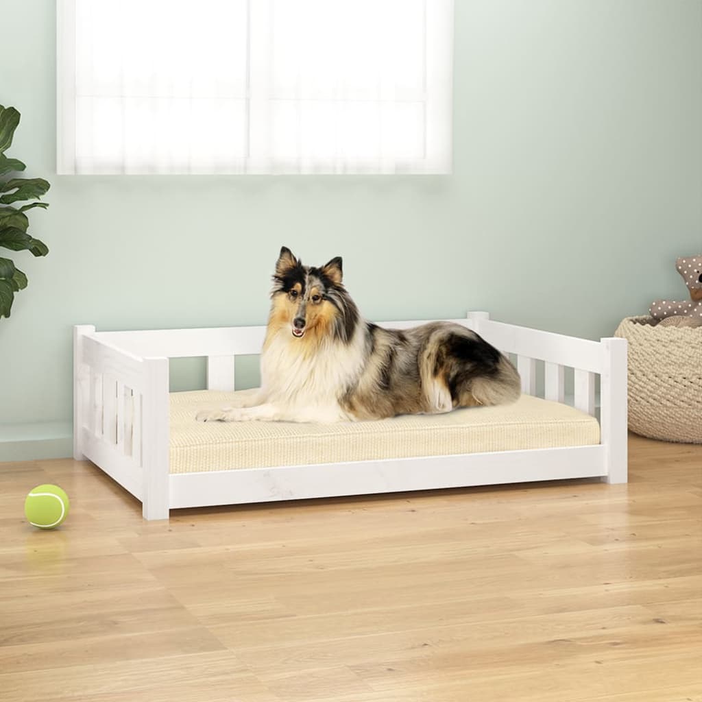 Vidaxl Dog Basket 95.5x65.5x28 cm Solid Pine White White
