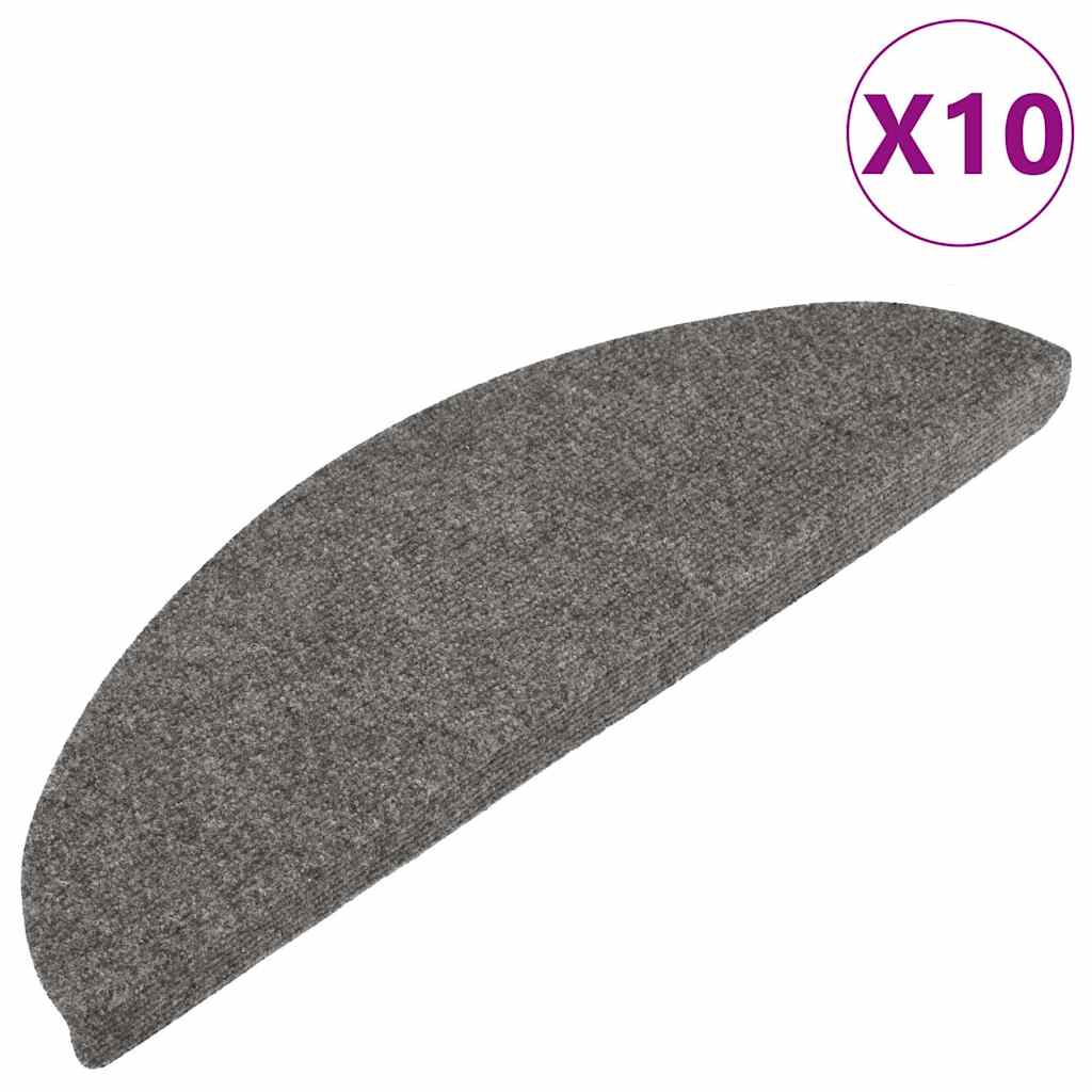 Vidaxl Stair Mats Self -fast 10 st 56x17x3 cm grå