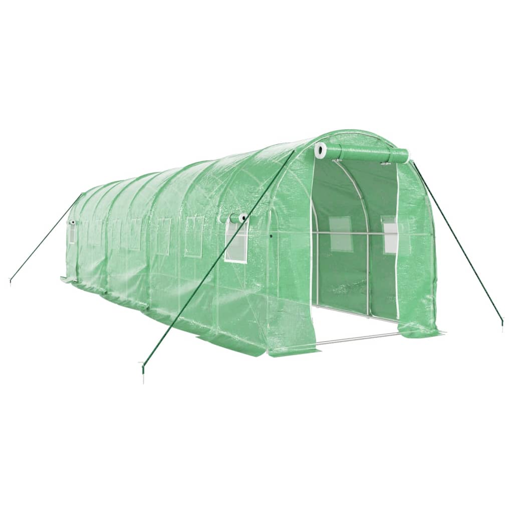 Vidaxl Garden Greenhouse med stålramme 16 m² 8x2x2 m grøn