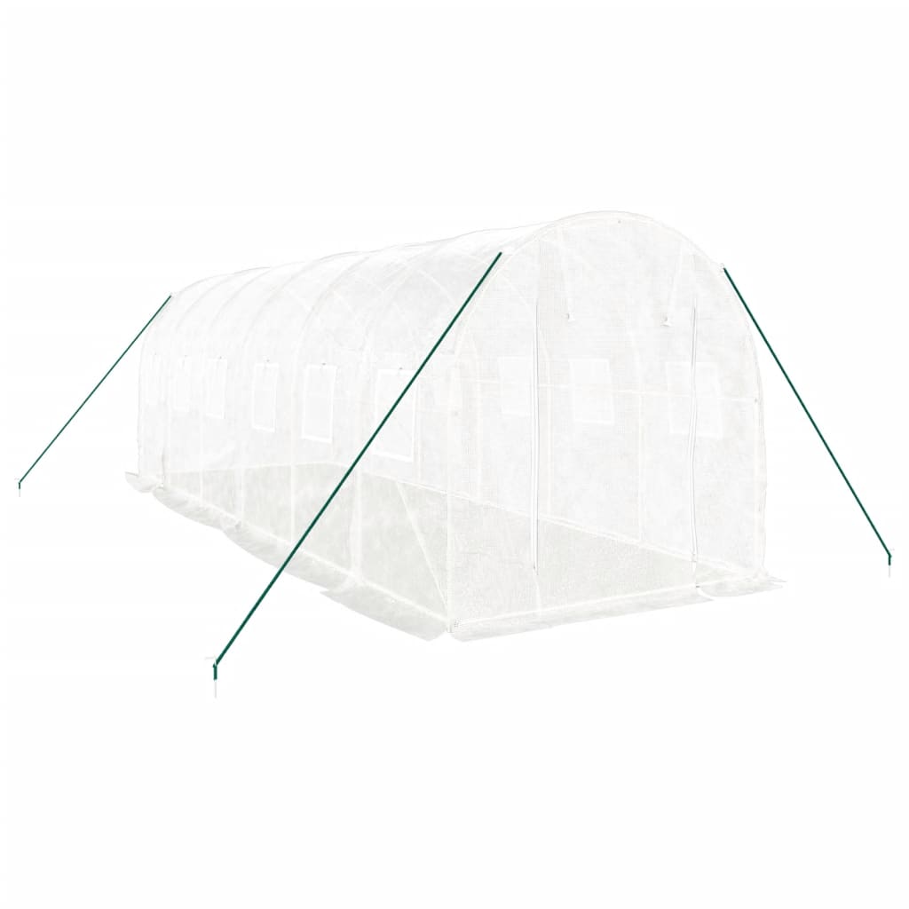 Vidaxl Garden drivhus med stålramme 12 m² 6x2x2 m hvid
