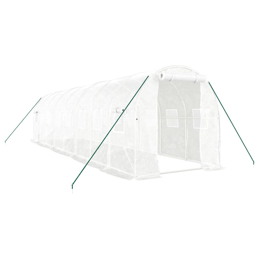 Vidaxl Garden drivhus med stålramme 16 m² 8x2x2 m hvid