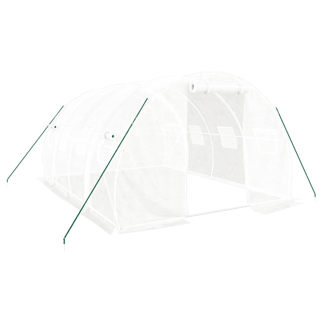 Vidaxl kas met stalen frame wit 12 m² 4x3x2 m