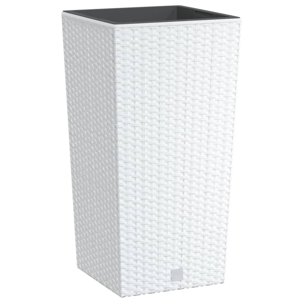 Vidaxl Planter med aftagelig bakke rotting se 11 26,5 l pp hvid