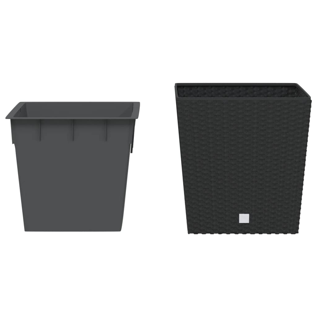 Vidaxxl planter med aftagelig bakke rotting look 21 32 l pp anthracit