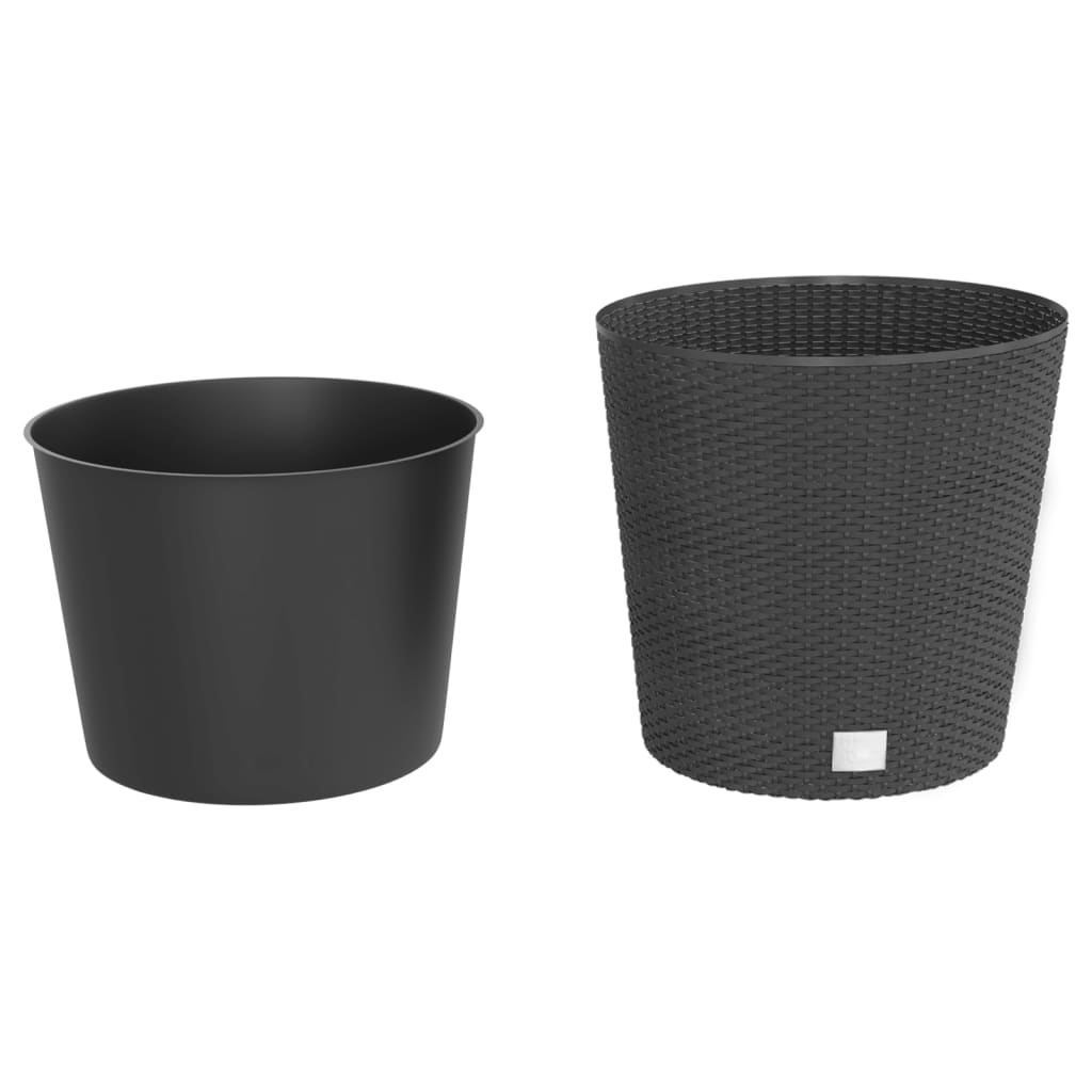 Vidaxl Planter Fjernelig container Rattan Look 35 37,5 L PP Anthracite