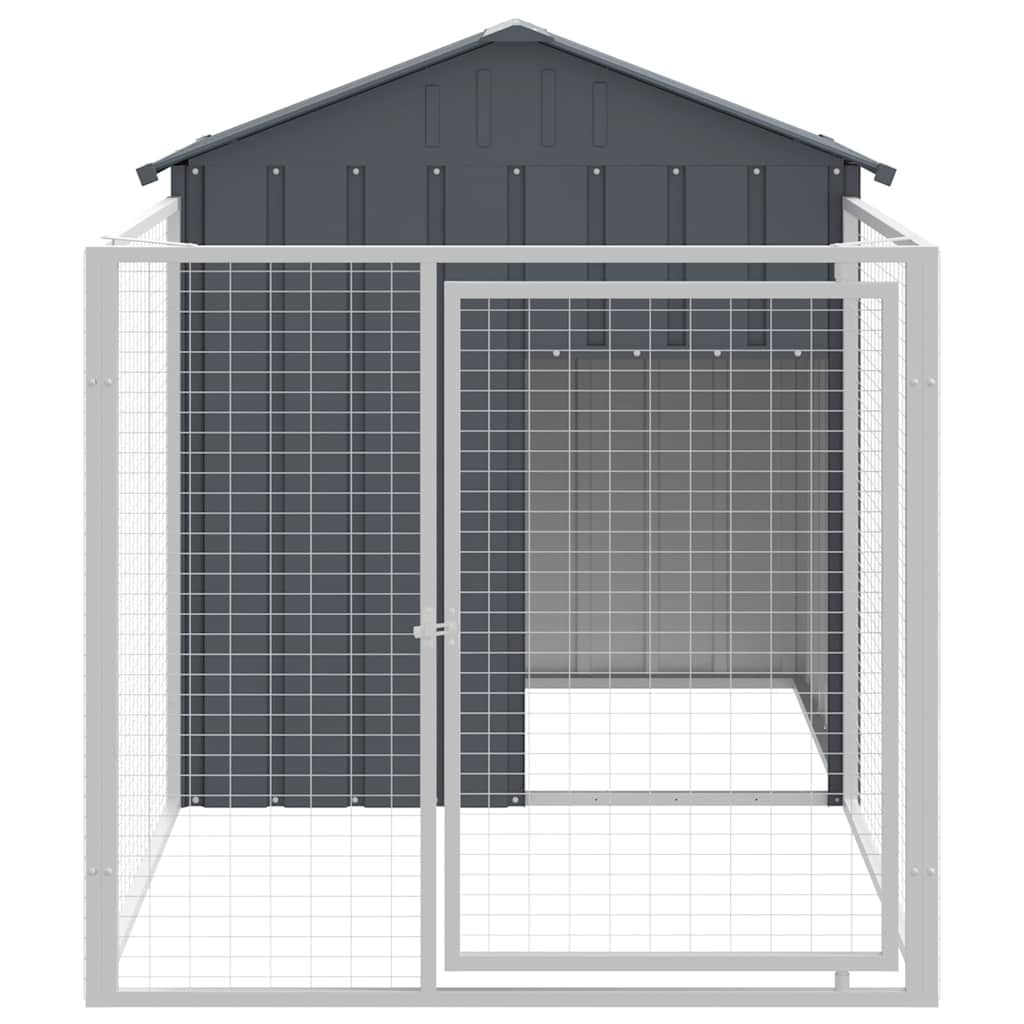 Vidaxxl Doghouse med tag 117x201x123 cm galvaniseret stål antracit