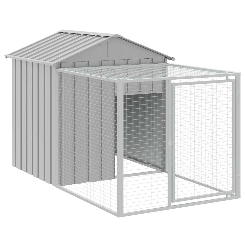 Vidaxx hønsegård med run lysegrå 117x201x123 cm galvaniseret stål