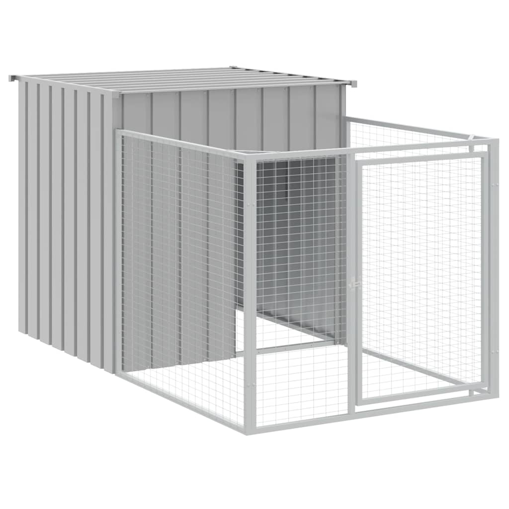 Vidaxxl hundehus med run lysegrå 110x201x110 cm galvaniseret stål
