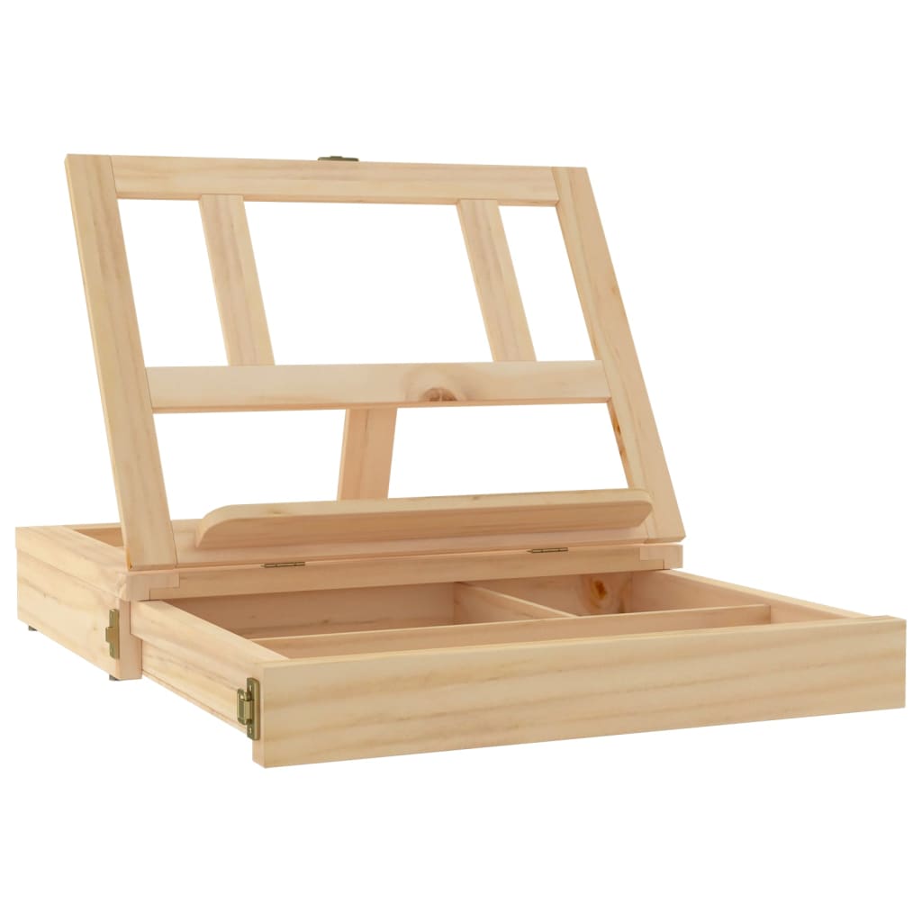 VIDAXXL Tabel Easelik med skuffe 33,5x25,5x7 cm fast fyrretræ