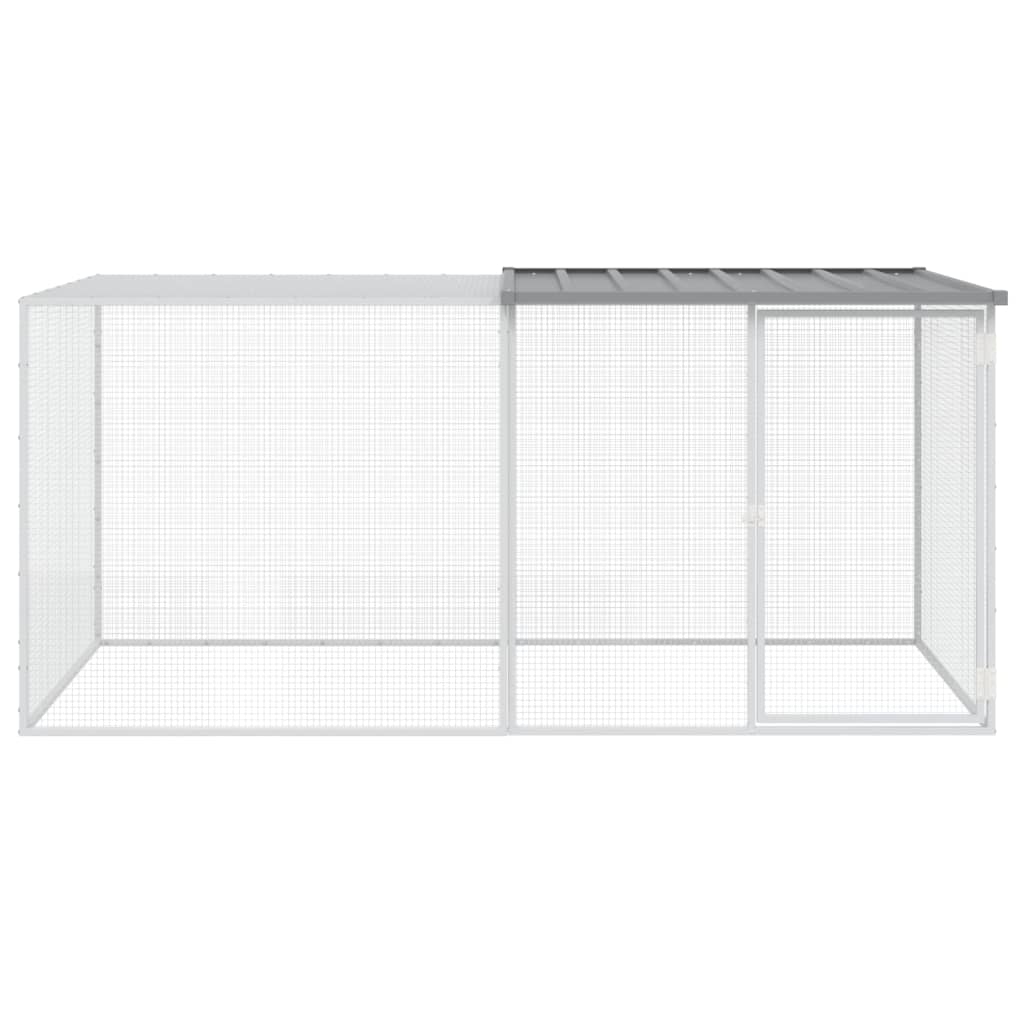 Vidaxx hønsegård med tag 203x98x90 cm galvaniseret stål lysegrå