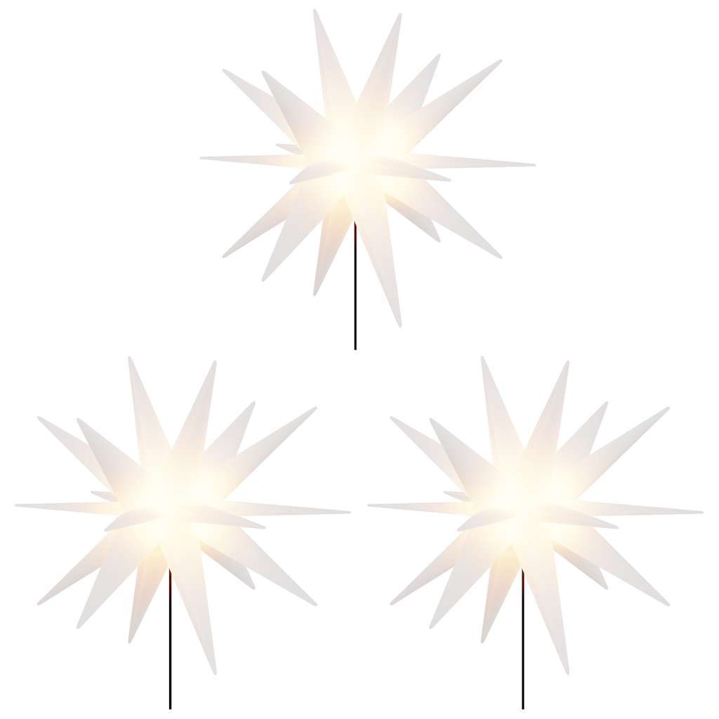 Vidaxl kerstlampen met grondpin en led's 3 st 57 cm wit
