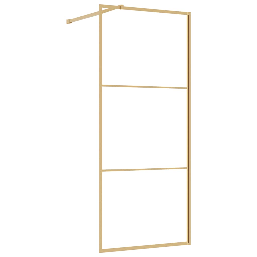 Vidaxx walk-in brusevæg gennemsigtig 80x195 cm ESG glas guldfarvet