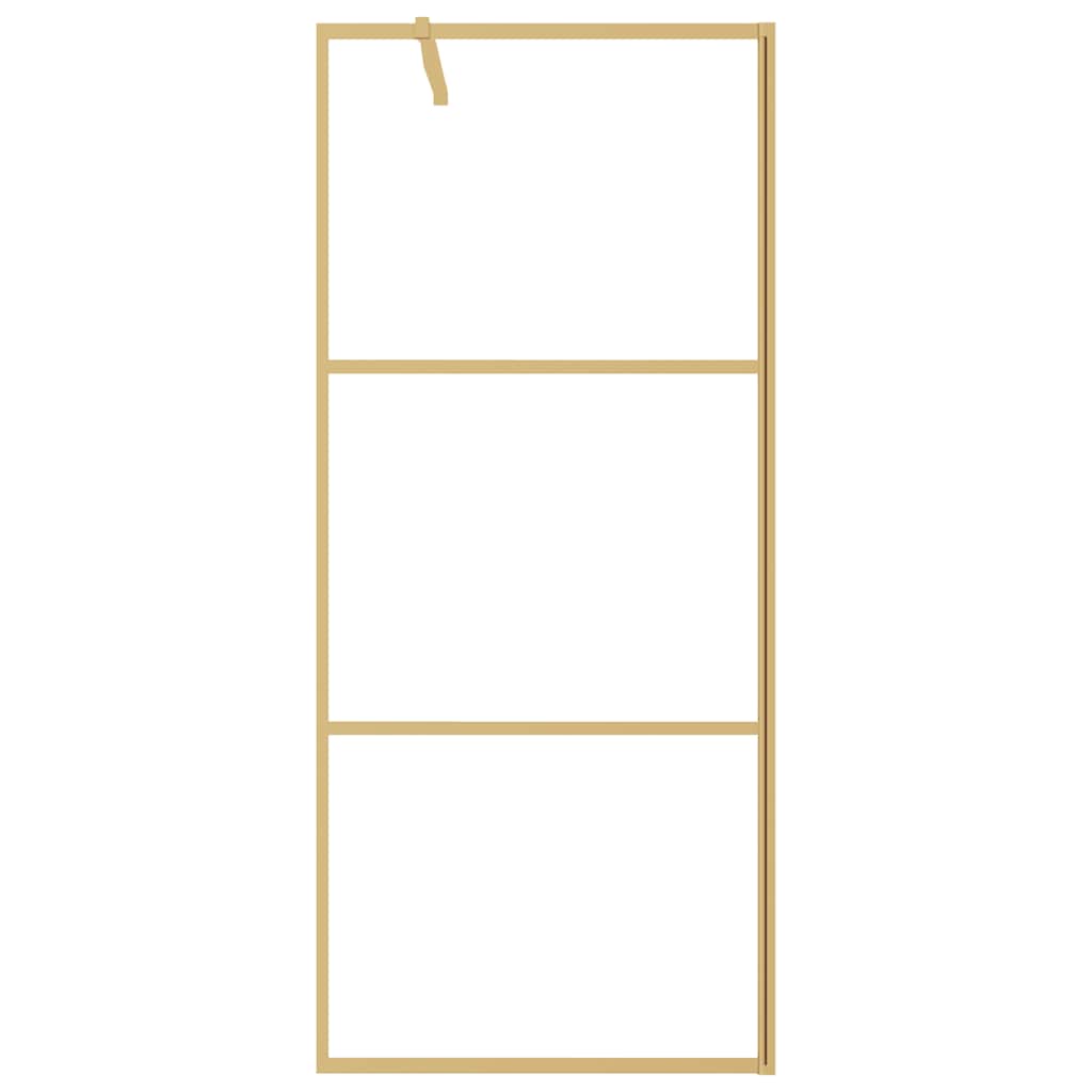 Vidaxx walk-in brusevæg gennemsigtig 80x195 cm ESG glas guldfarvet
