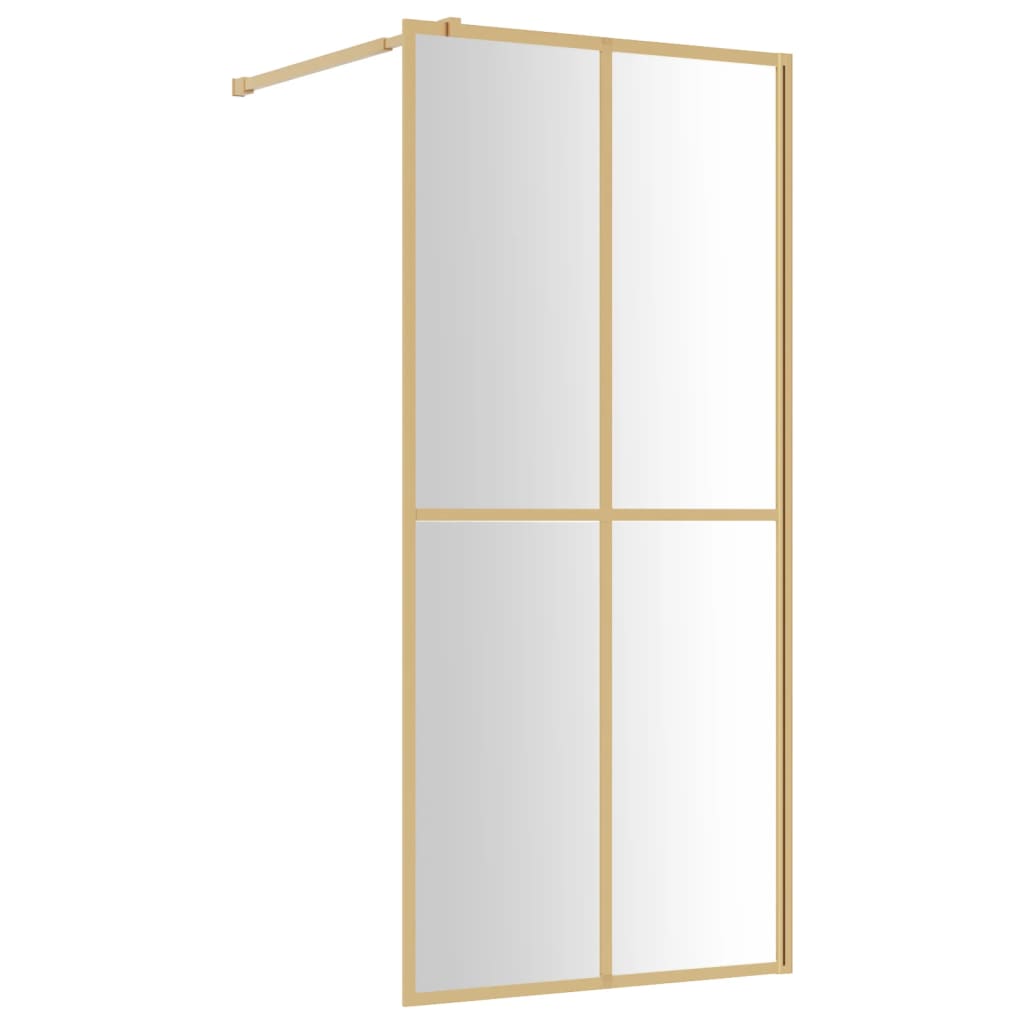 Vidaxx walk-in brusevæg gennemsigtig 90x195 cm ESG glas guldfarvet