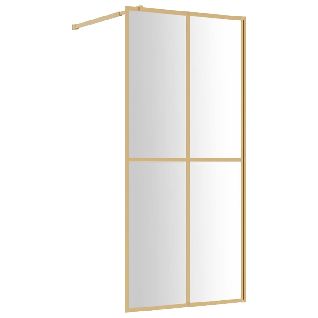 Vidaxx walk-in brusevæg gennemsigtig 100x195 cm ESG glas guldfarvet