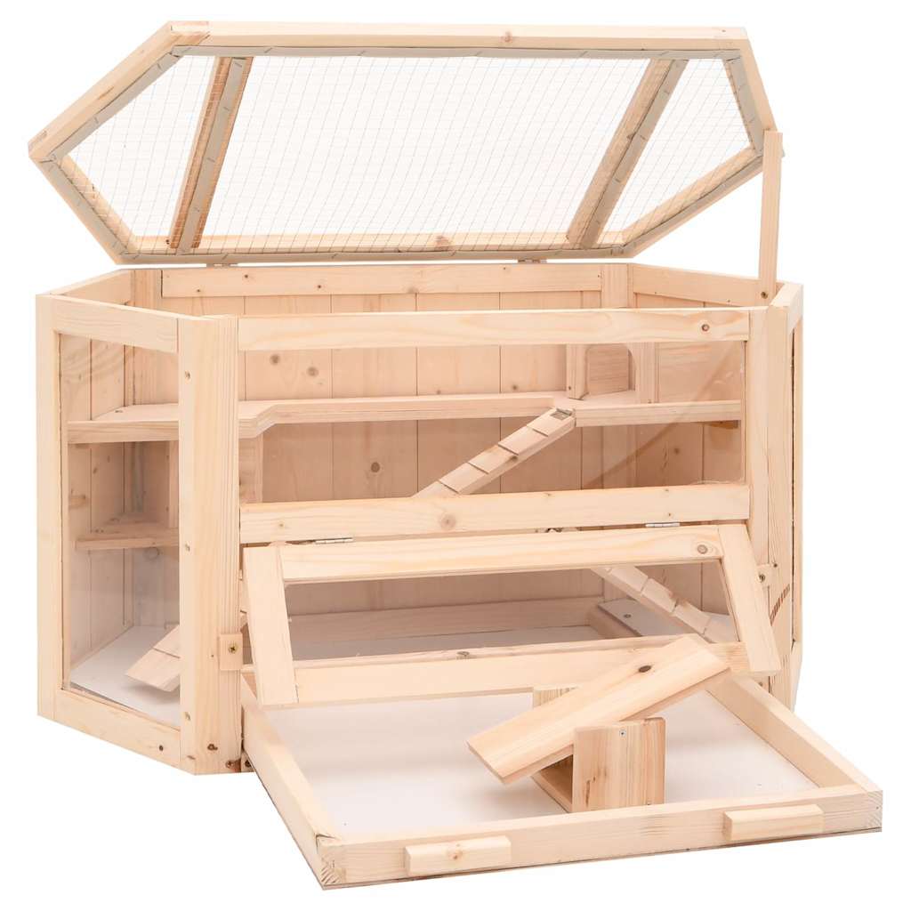 Vidaxl Hamsterkooi 80x40x43 cm Solid Pinewood