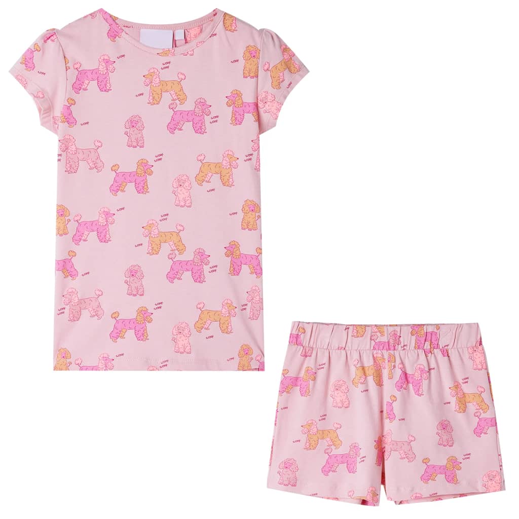 Vidaxl børnepyjamas med korte ærmer 104 lys pink