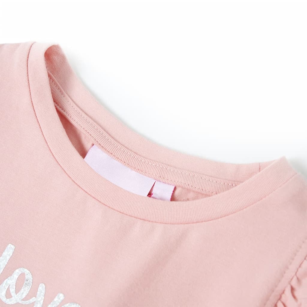 VidaXL børneskjorte med flæser på ærmerne 104 lys pink