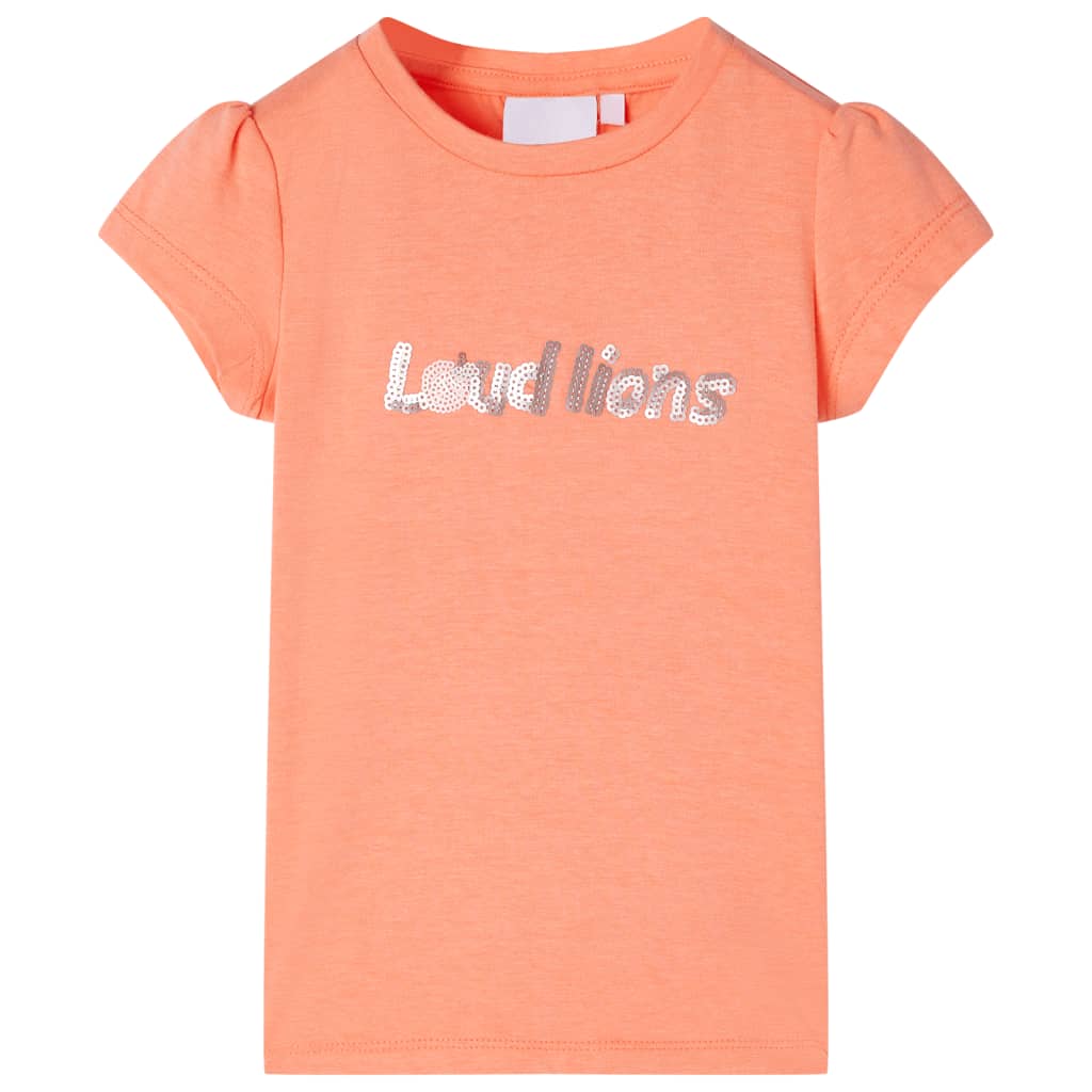 Vidaxl børneshirt med hætteærmer 116 neon orange