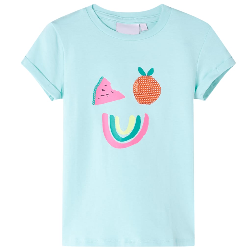 Vidaxl børneshirt 140 let havblå