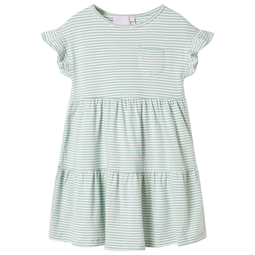 Vidaxl Børnekjole med ruffles på ærmerne 116 mynte