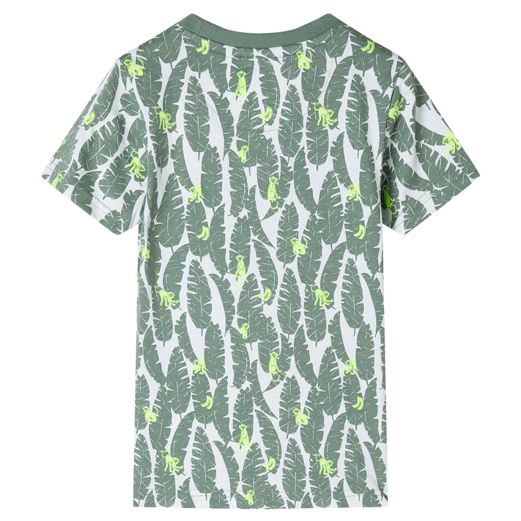 Vidaxl børneshirt 140 Ecru og Dark Ivy Green