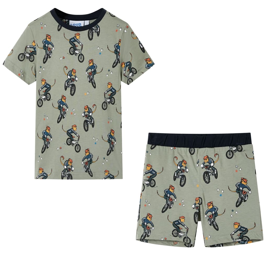 Vidaxl børnepyjamas med korte ærmer 116 lys khaki