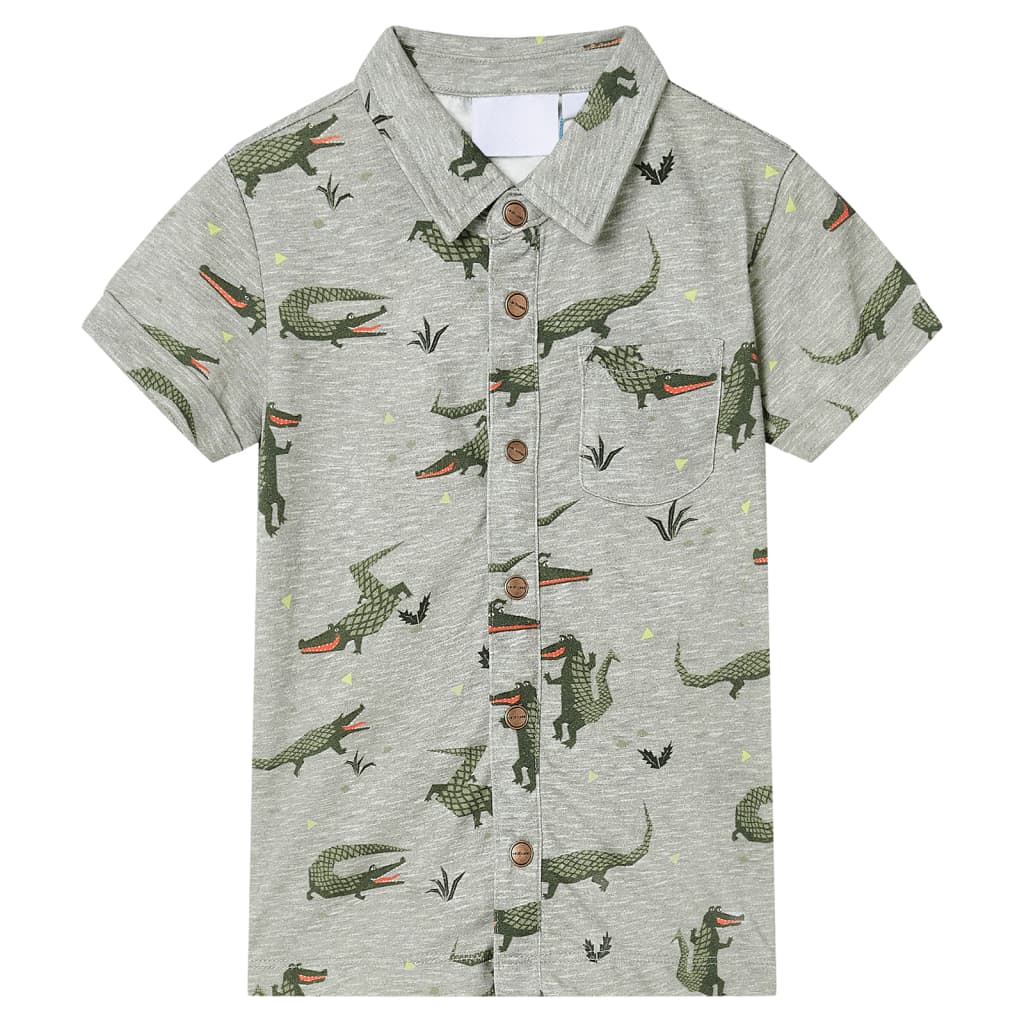 Vidaxl børneskjorte 116 blandet lys khaki
