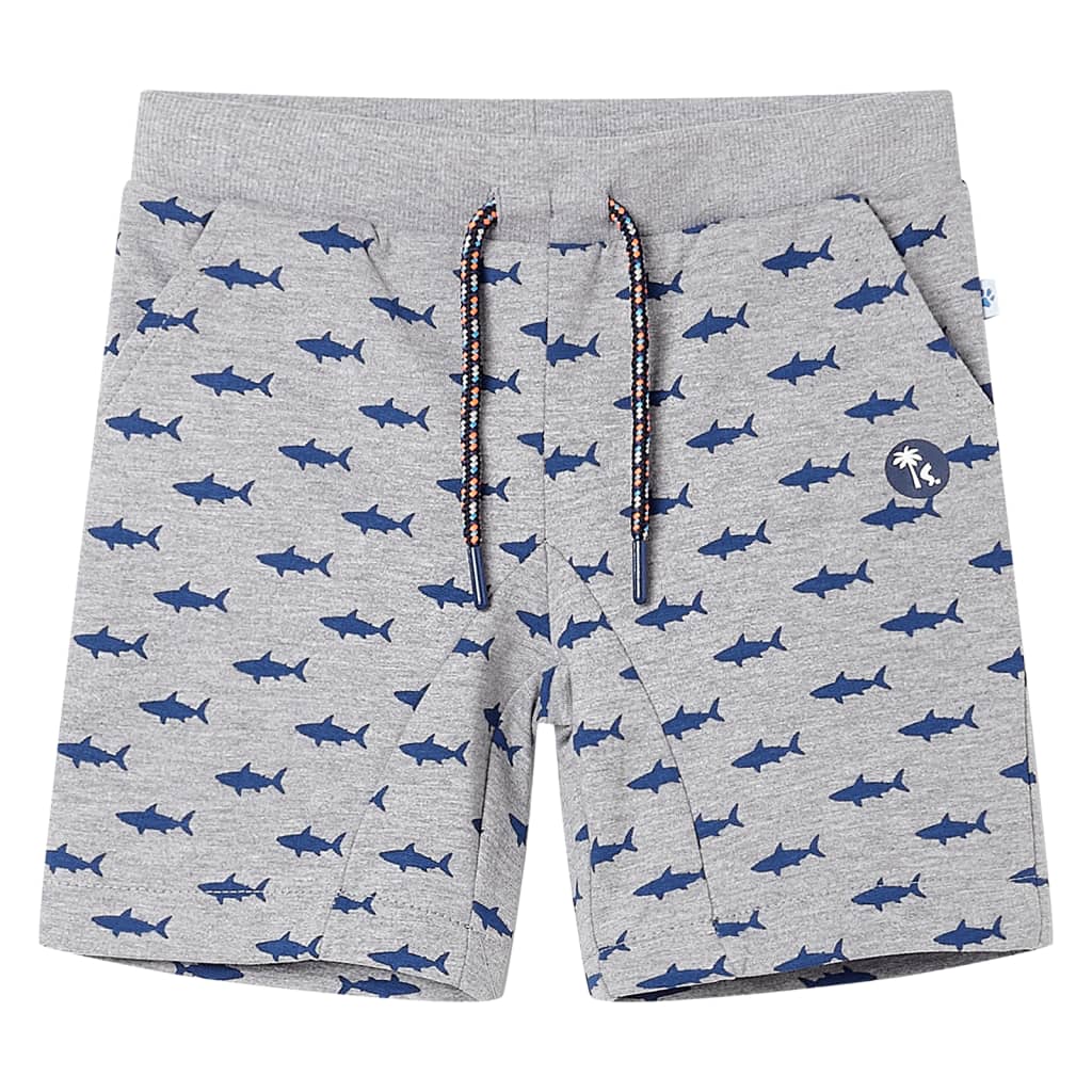 Vidaxl børneshorts med snøre 116 lysegrå melange