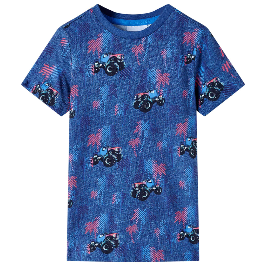 VidaXL Børneskjorte 128 blandet mørkeblå