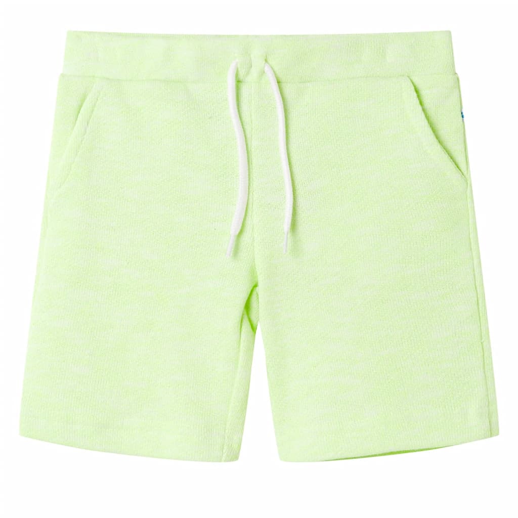 VidaXL Børneshorts med snøre 128 neongul