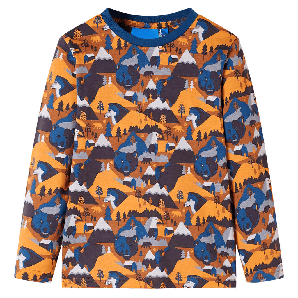 Vidaxl børnepyjamas med lange ærmer 104 cognac farvet