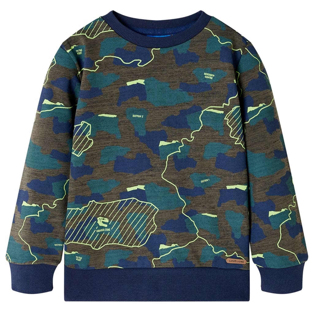 VidaXL børneskjorte 128 blandet mørk khaki