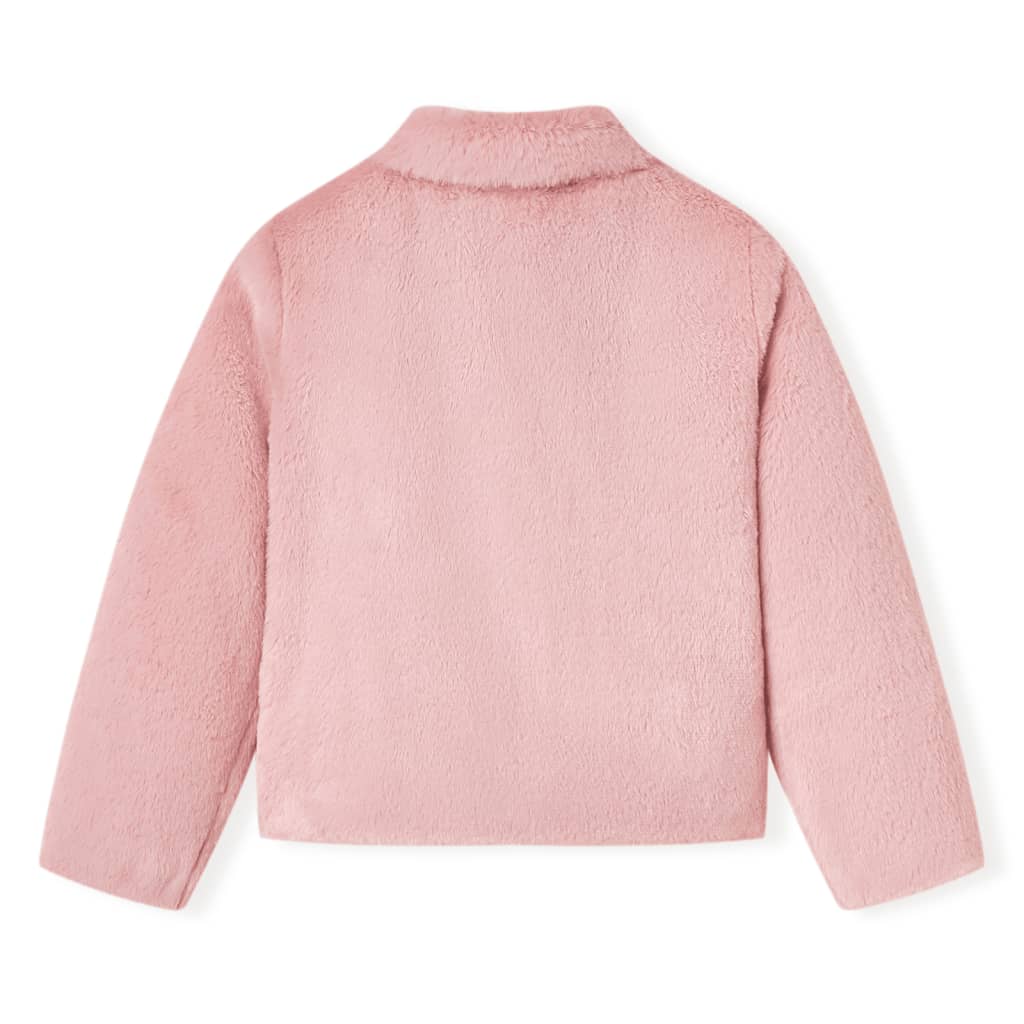 VidaXL børnefrakke 92 kunstig pels pink