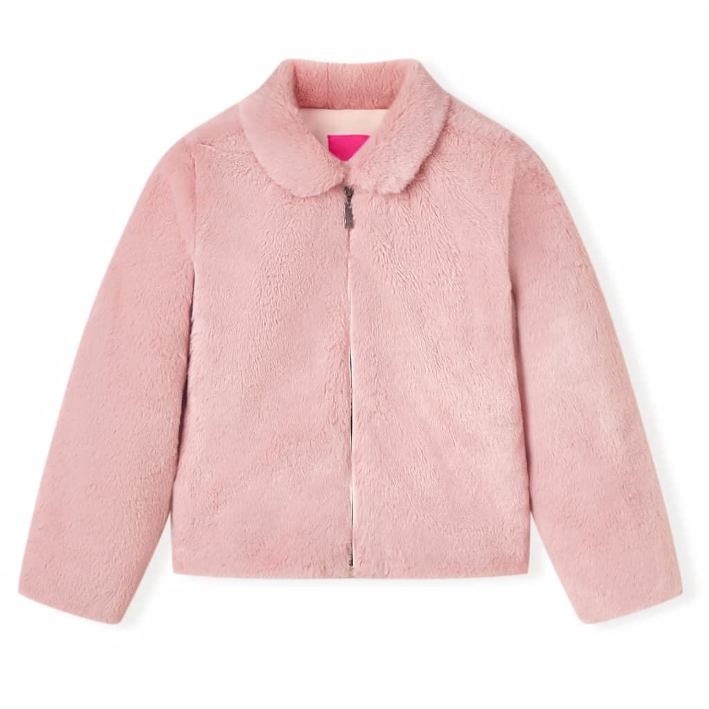 VidaXL Børnefrakke 140 kunstpels pink