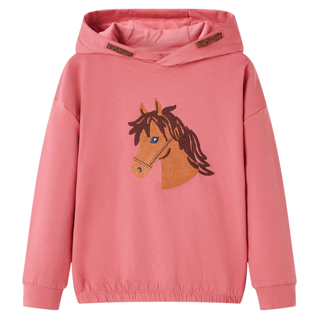 VidaXL Børnetrøje med hætte 140 old pink