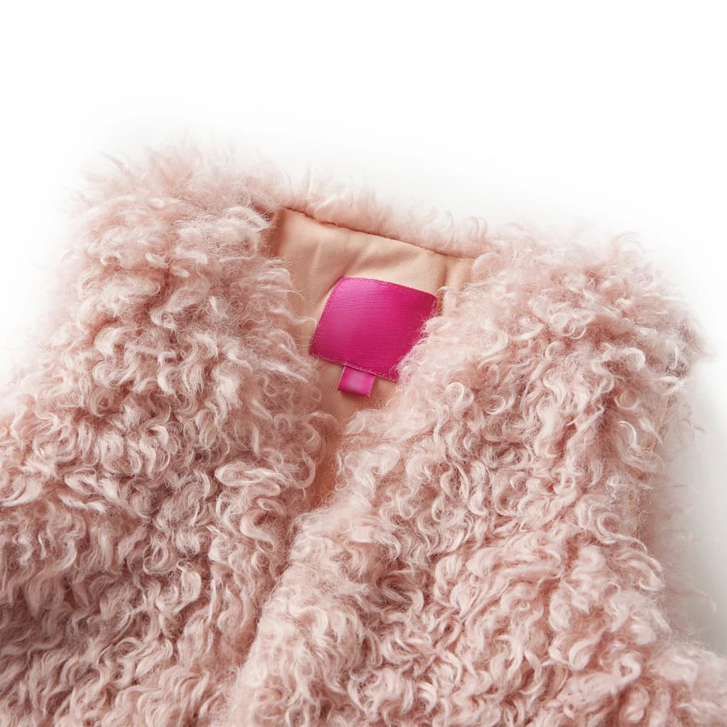 VidaXL Børnevest kunstig pels 116 lys pink