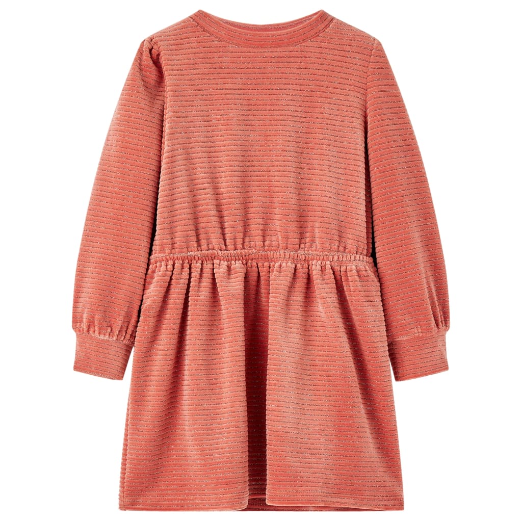 VidaXL Børnekjole med lange ærmer 140 medium pink
