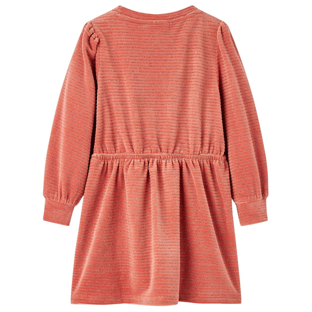 VidaXL Børnekjole med lange ærmer 140 medium pink