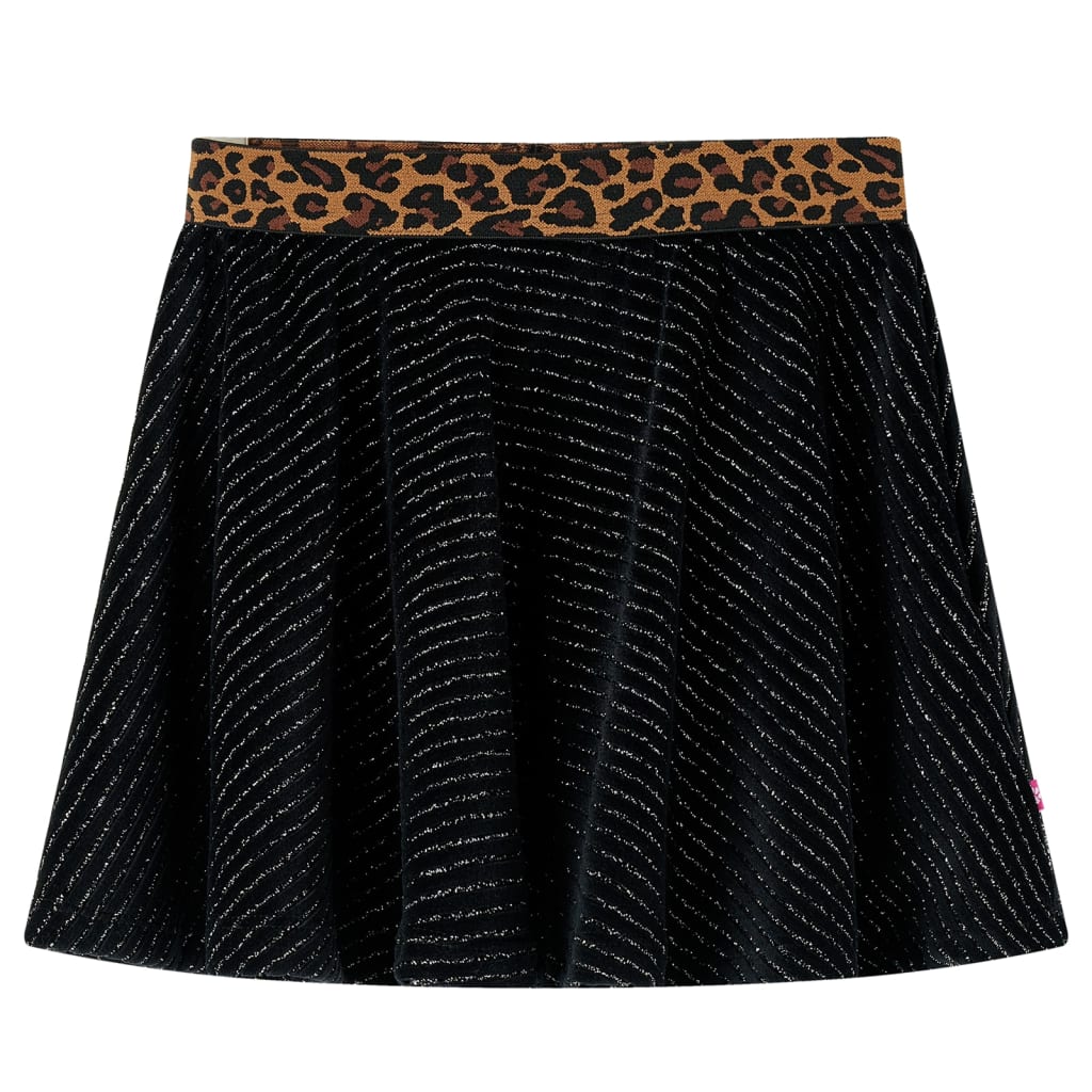 VidaXL børneskørt med leopard linning 128 sort