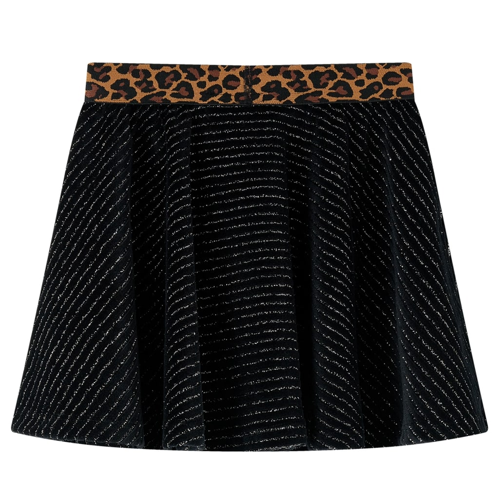 VidaXL børneskørt med leopard linning 128 sort