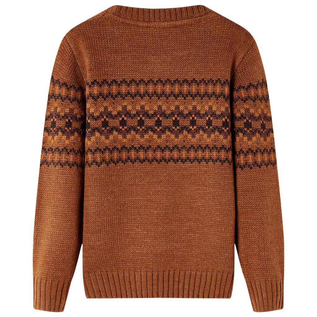 Vidaxl børnetrøje strikket 104 cognac farvet