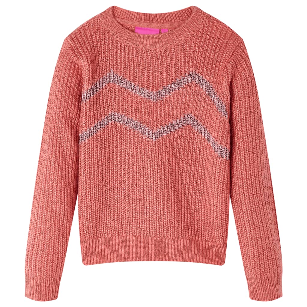 Vidaxl børnetrøje strikket 128 medium pink