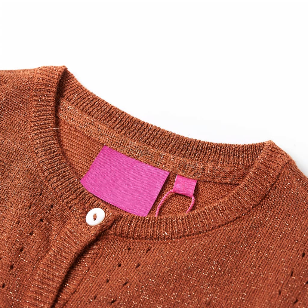 VidaXL børne cardigan strikket 92 cognac farvet