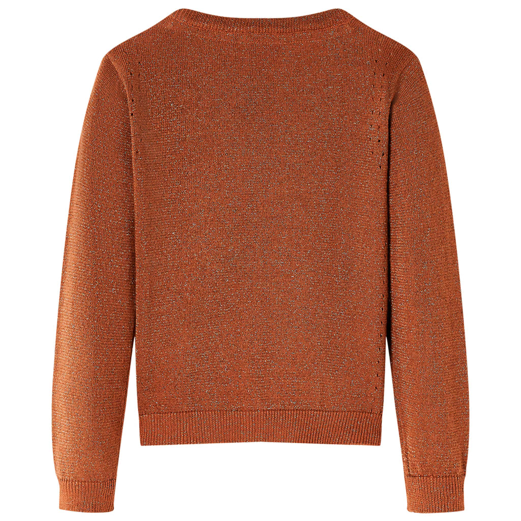 VidaXL børne cardigan strikket 128 cognac farvet
