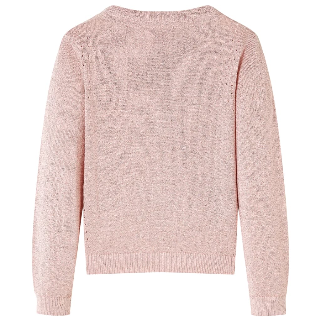 VidaXL Børnecardigan strikket 128 blød pink