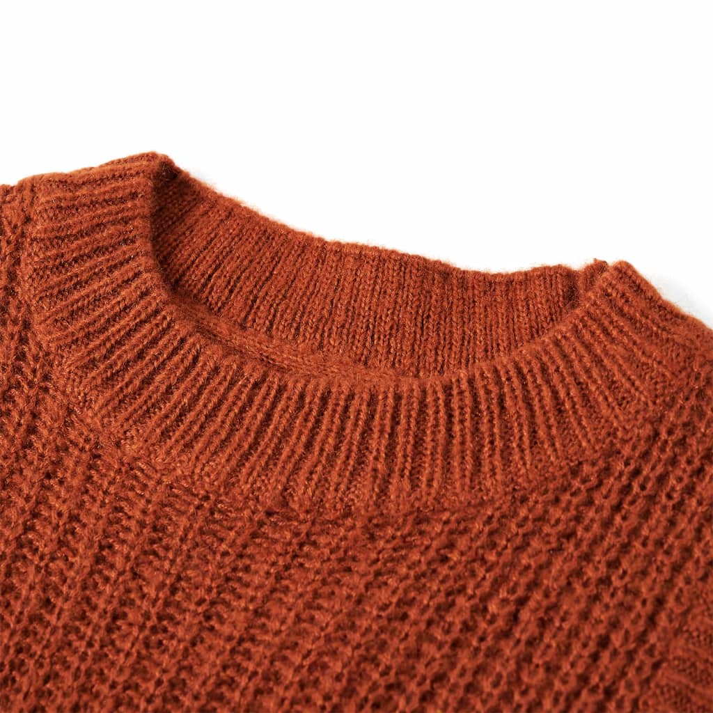 Vidaxl børne spencer strikket 116 cognac farvet